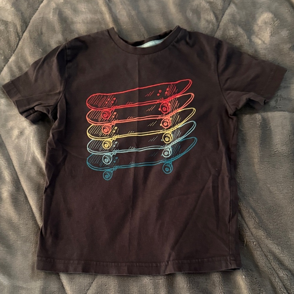 George Kids Skateboard Stacked T-Shirt - Black